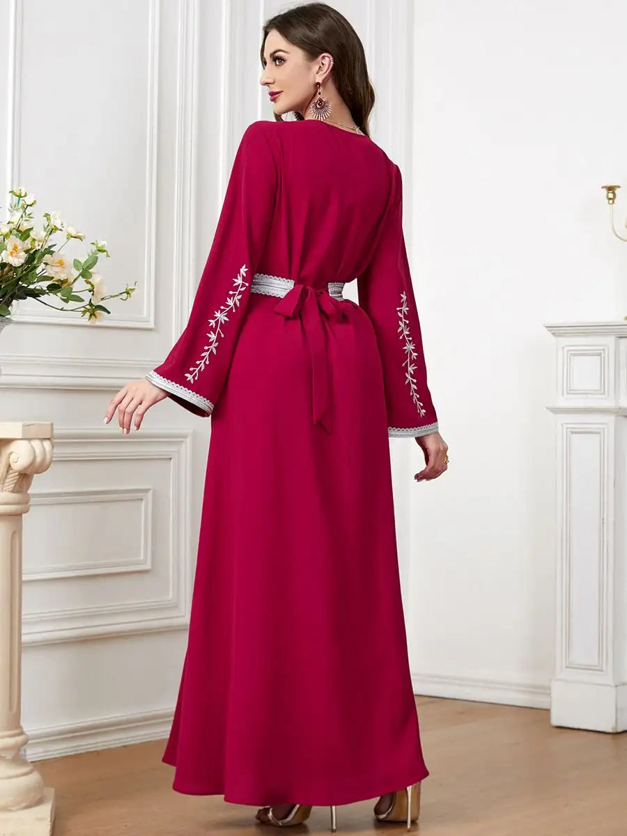 Heidi-Mode | Eid Bestickte Damen Kaftan Kleid Jalabiya