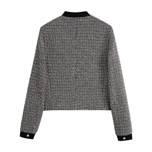 Heidi-Mode | Elegante Schleifen-Bindung Frauen Tweed Jacke