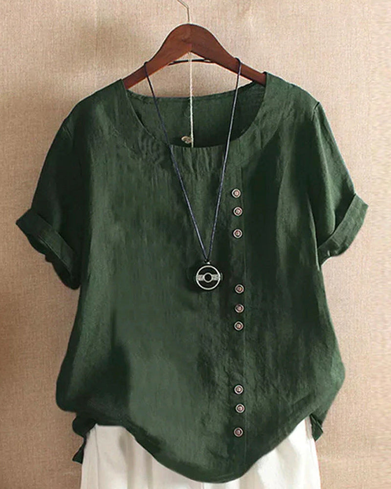 Heidi-Mode | Elegantes Damen Leinen T-shirt für Sommerliche Outfits