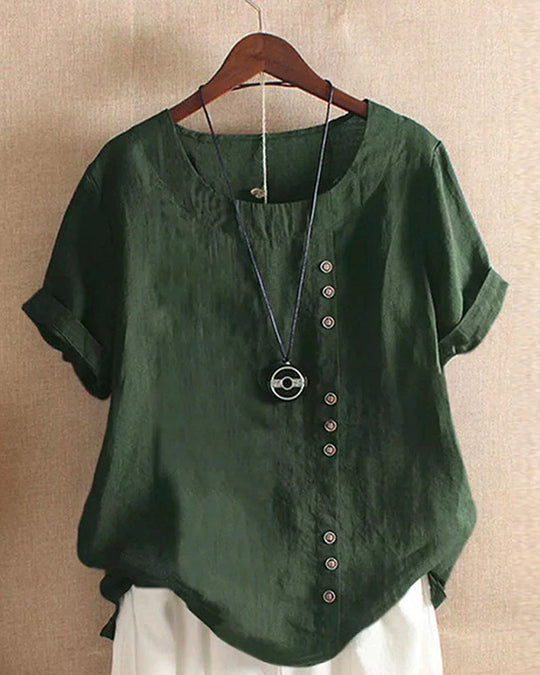 Heidi-Mode | Elegantes Damen Leinen T-shirt für Sommerliche Outfits