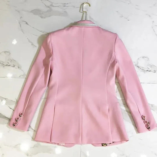 Heidi-Mode | Eleganter Pink Blazer für Frauen - Lässig - Einfarbig