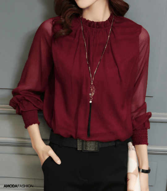 Heidi-Mode Idalia Bluse mit Halsausschnitt