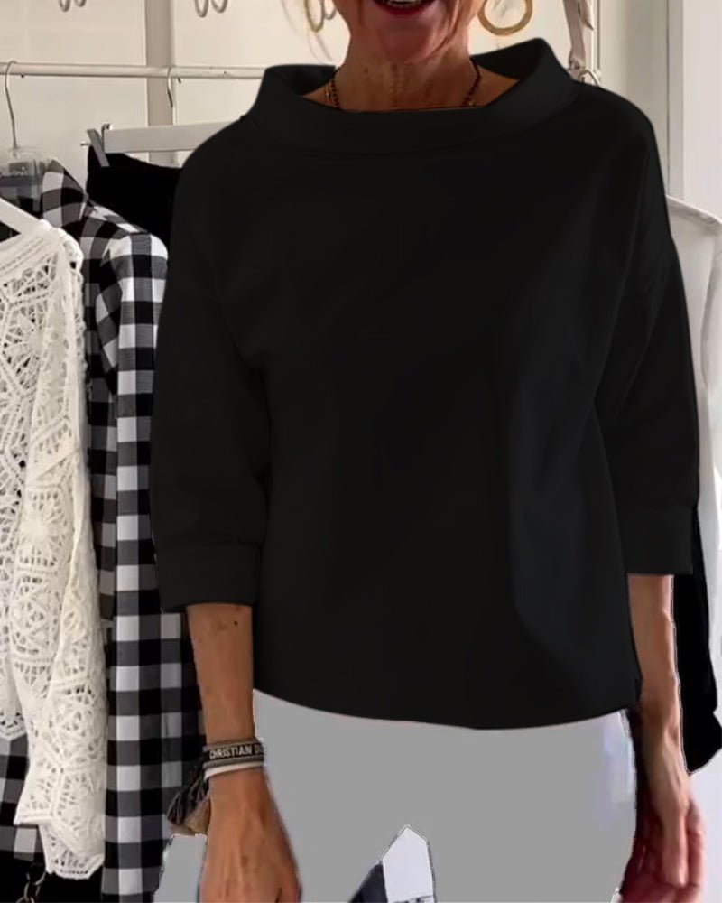 Heidi-Mode | Elegante Bluse mit Lockerem Rollkragen