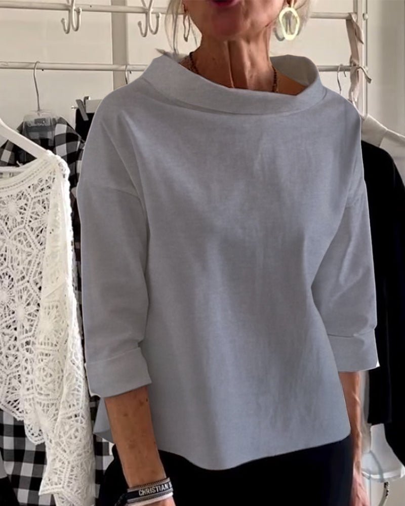Heidi-Mode | Elegante Bluse mit Lockerem Rollkragen