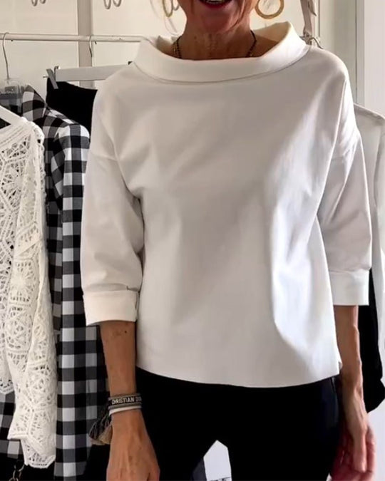 Heidi-Mode | Elegante Bluse mit Lockerem Rollkragen