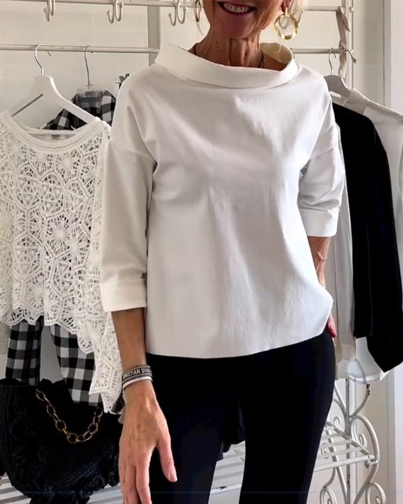 Heidi-Mode | Elegante Bluse mit Lockerem Rollkragen