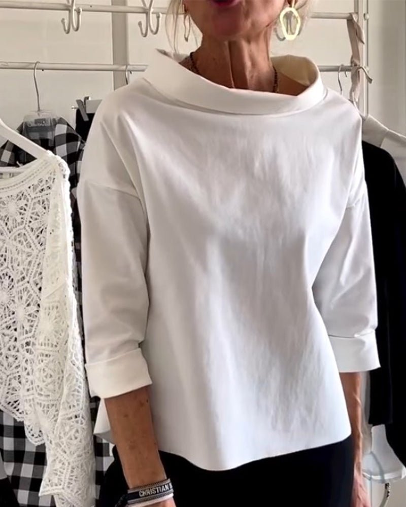 Heidi-Mode | Elegante Bluse mit Lockerem Rollkragen
