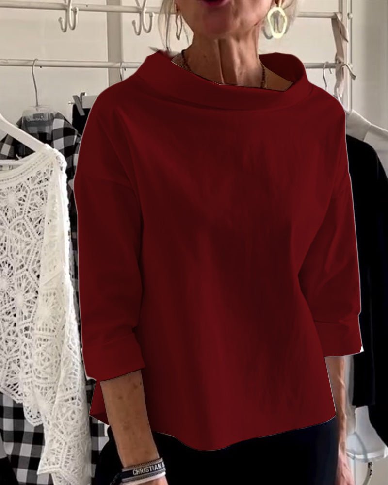 Heidi-Mode | Elegante Bluse mit Lockerem Rollkragen