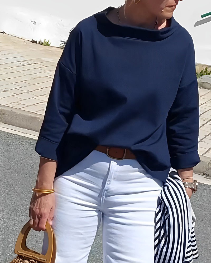 Heidi-Mode | Elegante Bluse mit Lockerem Rollkragen