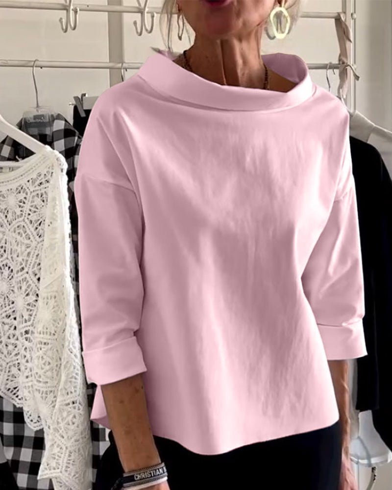 Heidi-Mode | Elegante Bluse mit Lockerem Rollkragen