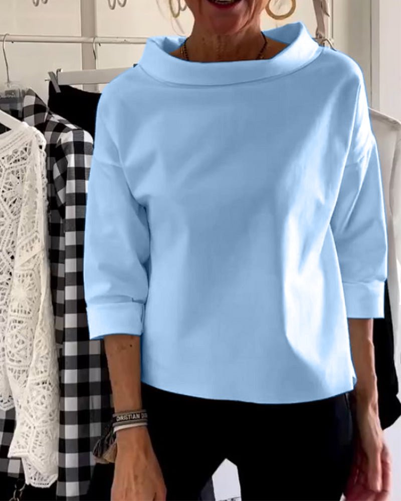 Heidi-Mode | Elegante Bluse mit Lockerem Rollkragen