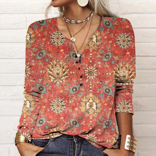 Heidi-Mode | Bedruckte Bluse Im Ethno-Stil