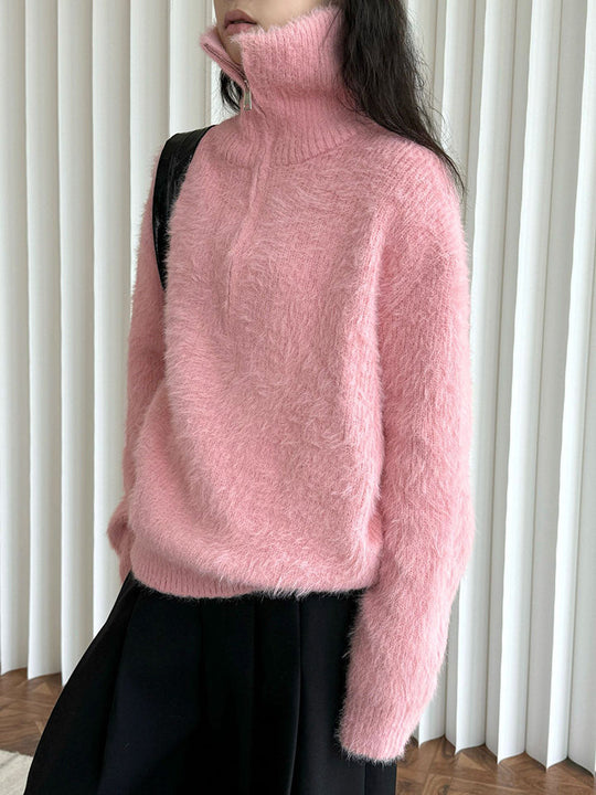 Heidi-Mode | Flauschiger Pullover mit Reißverschluss