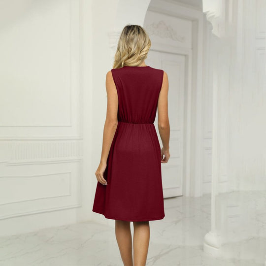 Heidi-Mode | Kurzes Vintage-Kleid Mit V-Ausschnitt Für Damen