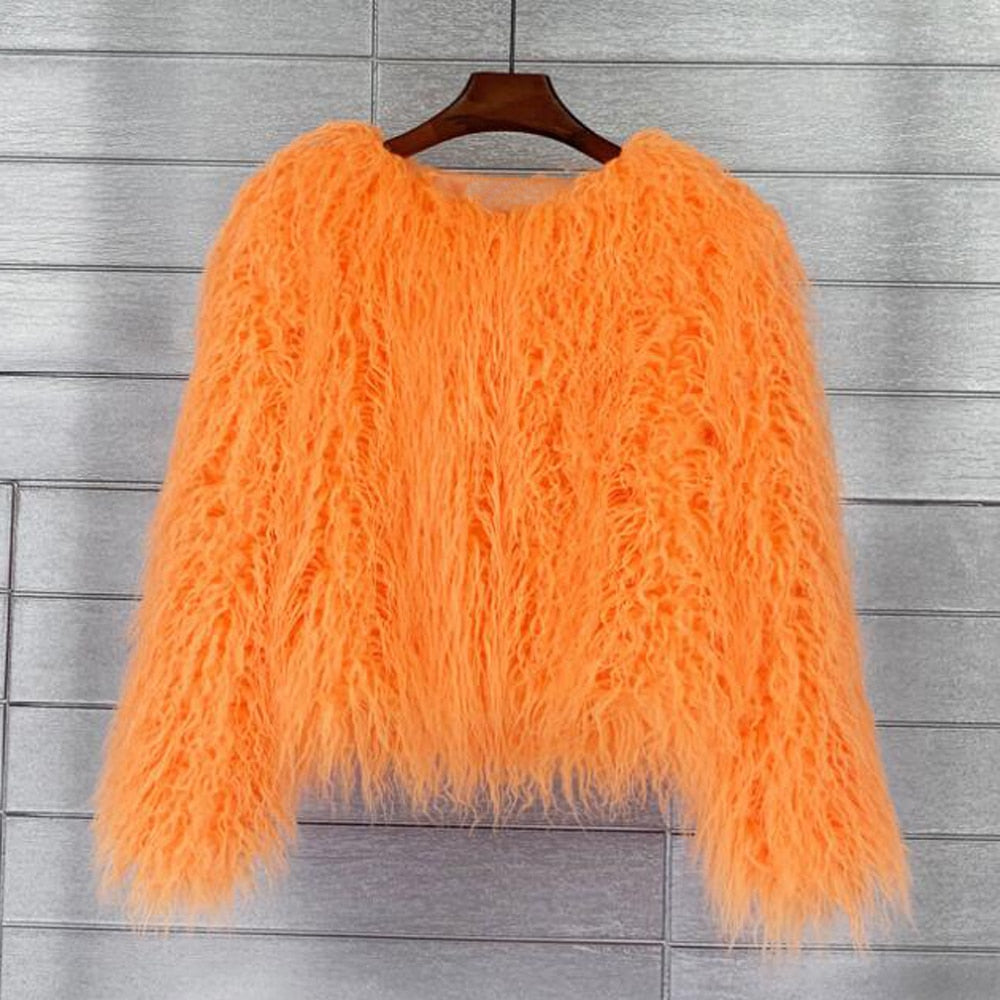 Heidi-Mode | Eleganter Warmer Kunstpelzmantel Für Herbst Und Winter