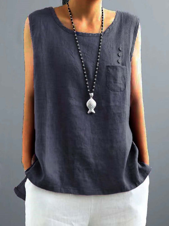 Heidi-Mode | Vintage T-Shirt aus Baumwolle – unifarben und locker geschnitten