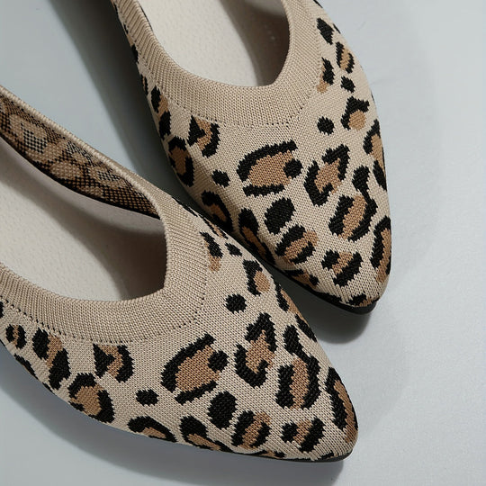 Heidi-Mode | Damen Leopard Ballerinas Punktschritt Auf Licht Ramin