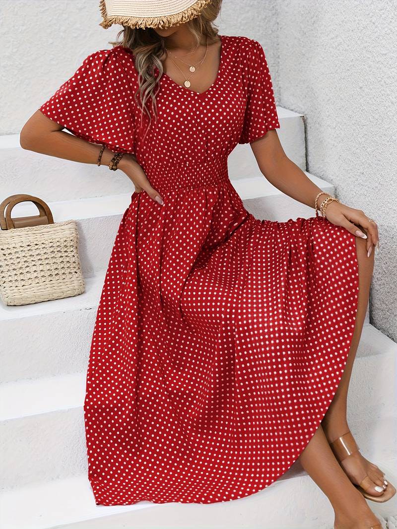 Heidi – allover-print-kurzarmkleid für frühling und sommer