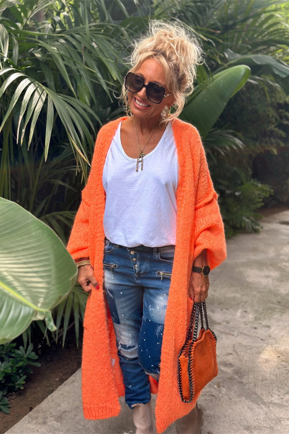 Heidi-Mode | Buchstaben Fall Schulter Lange Ärmel Cardigan