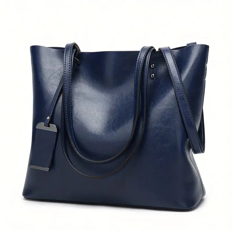 Heidi-Mode | Große Retro Stil Leder Schultertasche für Frauen mit Riemen
