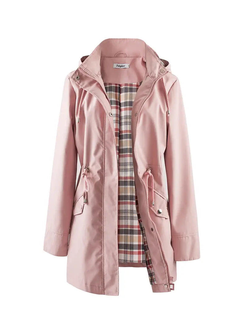Heidi-Mode | Wasserdichte Outdoor Regenjacke mit Druck und Kapuze für Frauen