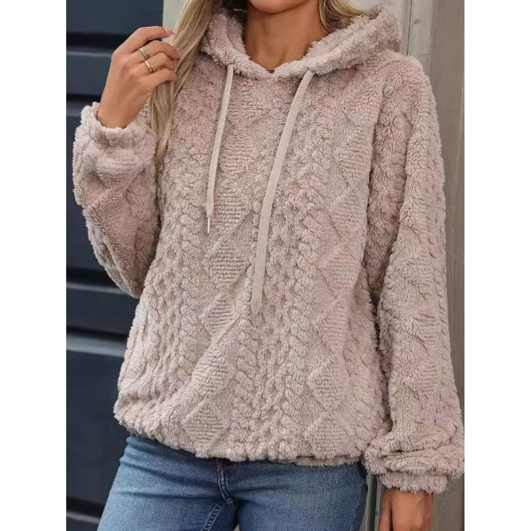 Heidi-Mode | Weiches Stoff-Hoodie mit langen Ärmeln und Kordelzug für Frauen