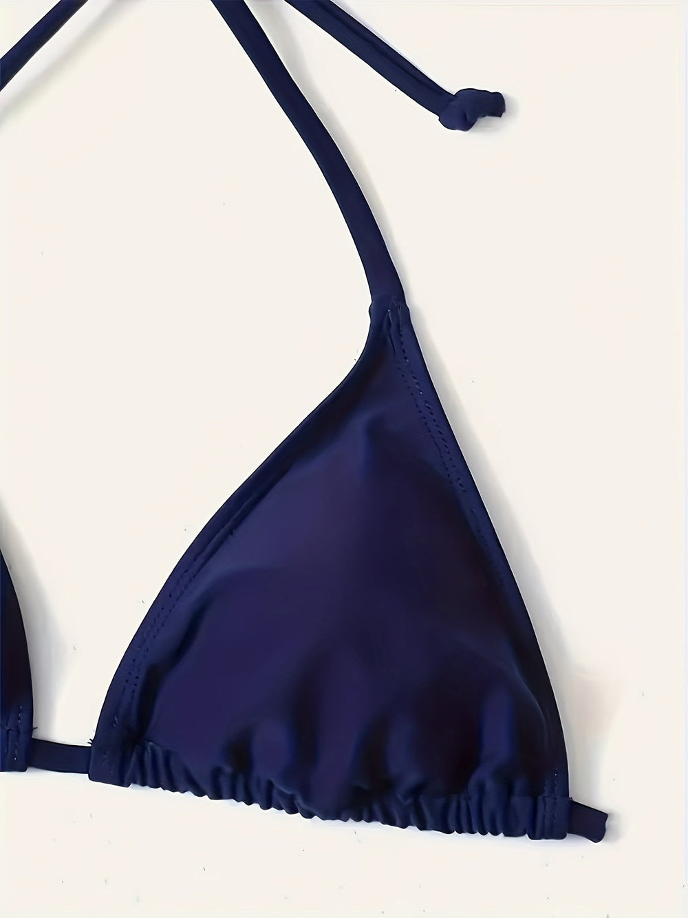 Heidi-Mode | Dunkelblaues Sexy Bikini Satz mit Halter V-Ausschnitt und Nacktem Rücken