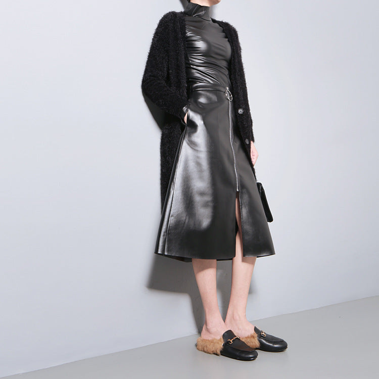 Heidi-Mode | Schwarz jacke mit Hohem Kragen