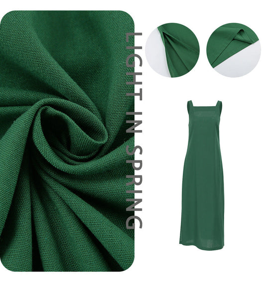 Sandfarbenes Leinenkleid