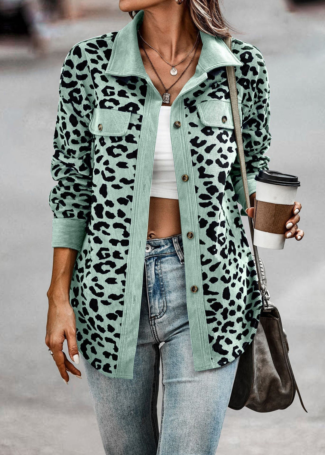 Heidi-Mode | Damen Leopardenmuster Jacke