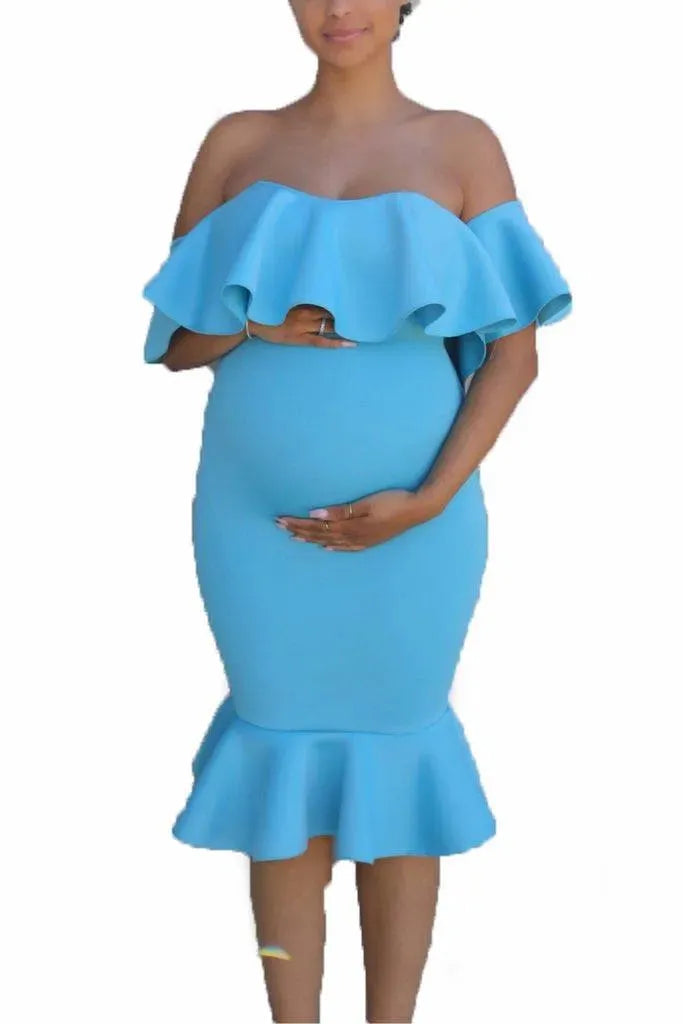 Heidi-Mode | Maternity dress with elastic frills for pregnant women