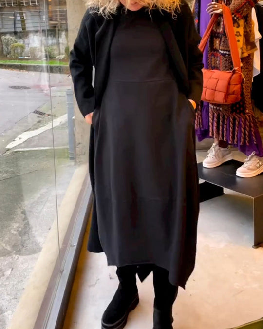 Heidi-Mode | Schwarzes Midikleid