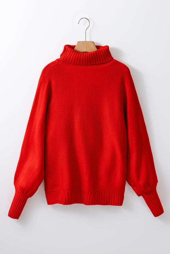 Rote Weihnachten Holly Jolly Tinsel Grafik High Neck Pullover