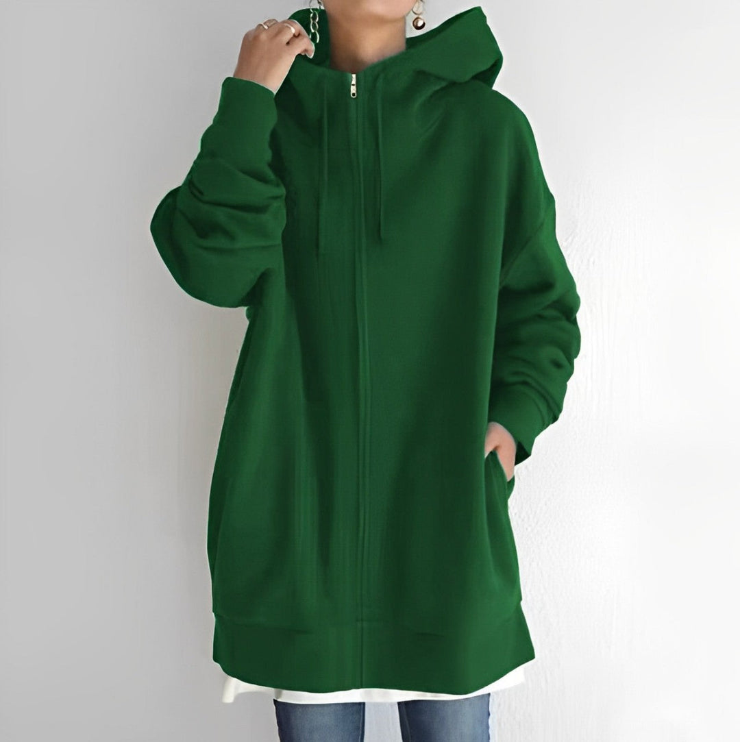 Heidi-Mode | Kuscheliger Fleece-Pullover mit Kapuze und Reißverschluss