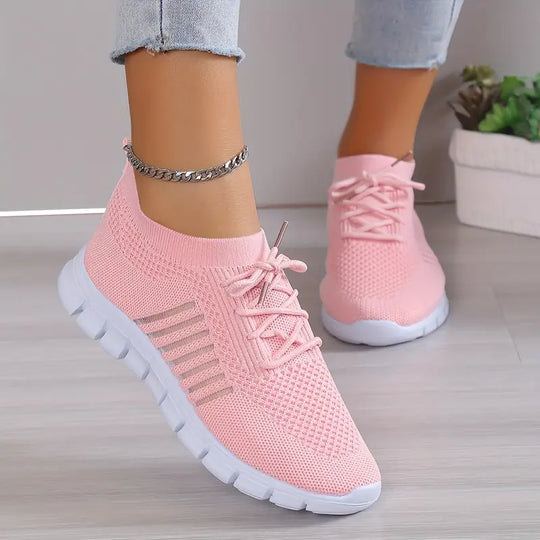 Heidi-Mode | Atmungsaktive Schnürsenkel Knitfit Sneakers für Laufen
