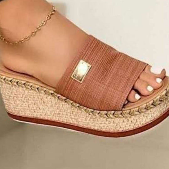 Heidi-Mode | Pu Leder Offene Zehen Sandalen