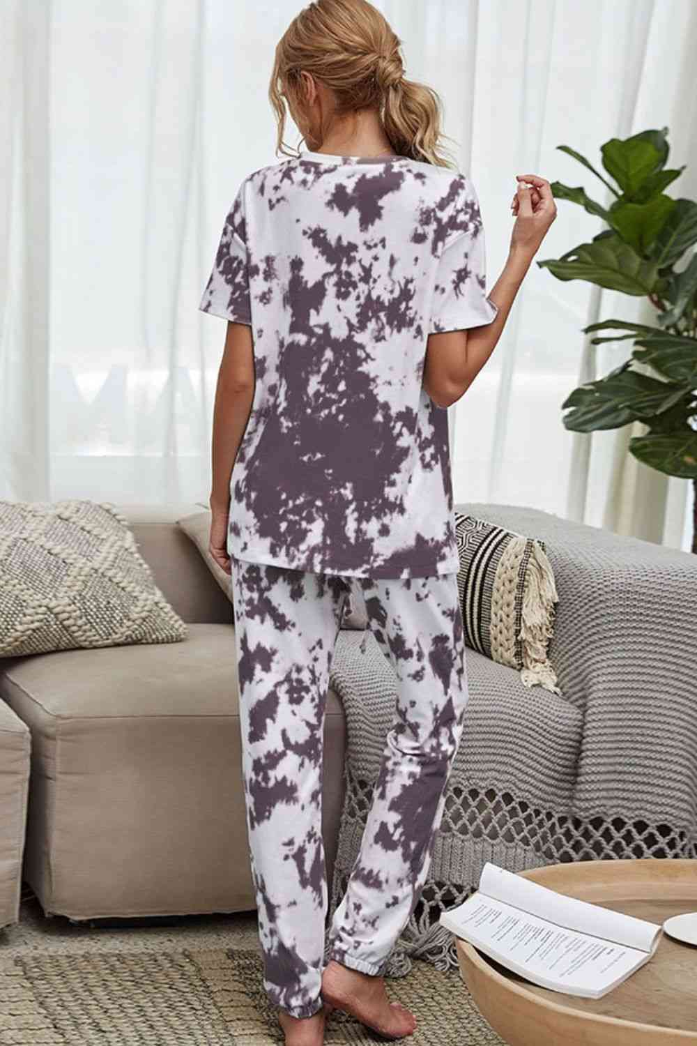 Heidi-Mode | Tie-Dye T-Shirt und Drawstring Taille Jogginghose Lounge Set