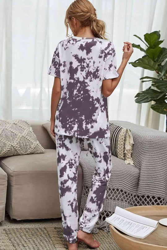 Heidi-Mode | Tie-Dye T-Shirt und Drawstring Taille Jogginghose Lounge Set