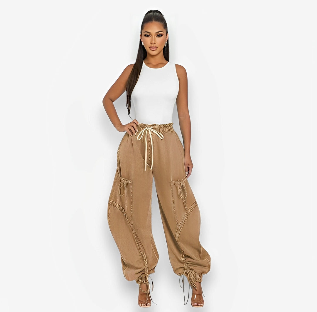 Heidi-Mode | Elastischer Knoten Bow Leggings Lockere Jeans