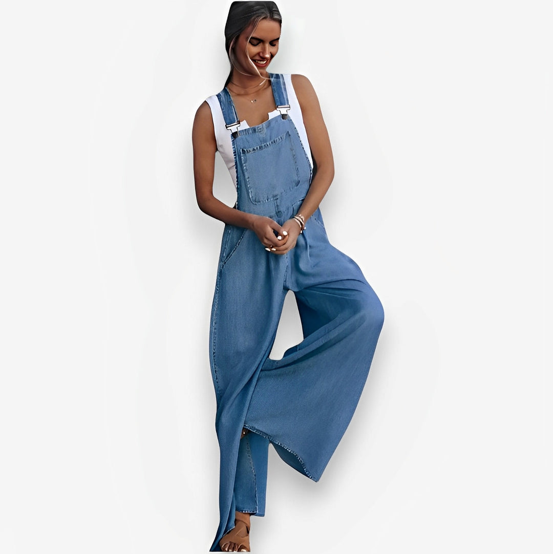Heidi-Mode | Ärmelloser Denim Jumpsuit