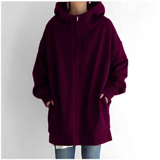 Heidi-Mode | Kuscheliger Fleece-Pullover mit Kapuze und Reißverschluss