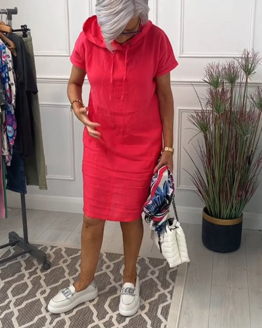 Heidi-Mode | Kurzärmliges Freizeitkleid mit Kapuze