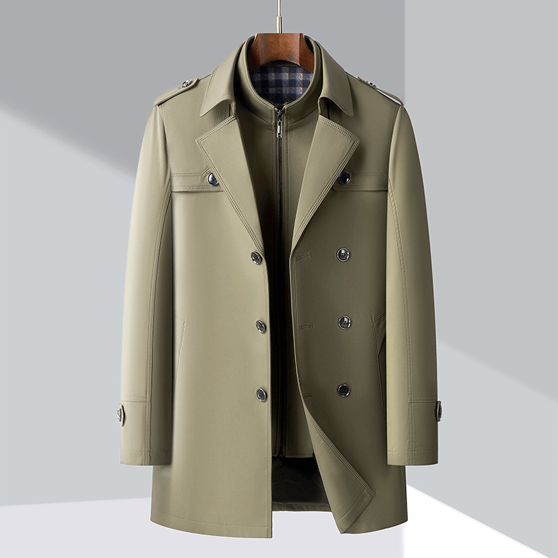 Heidi-Mode | Herren Doppelreiher Trenchcoat