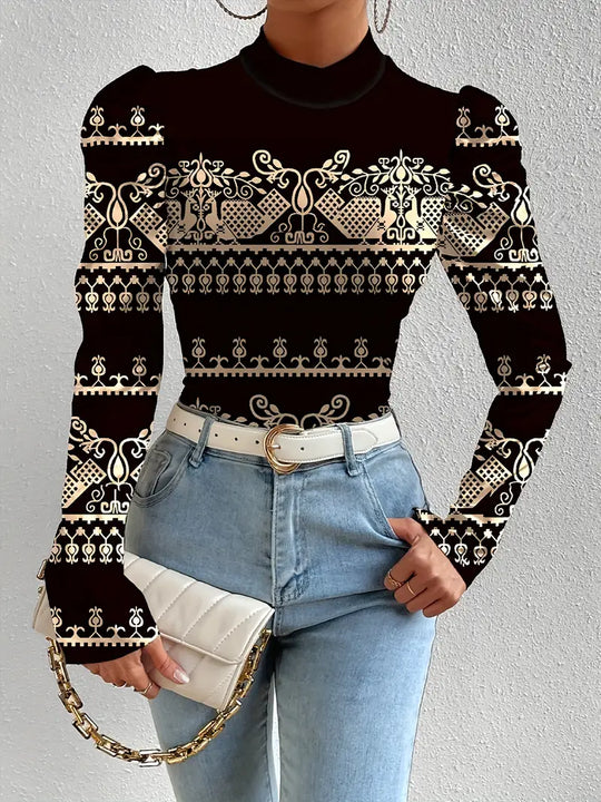Heidi-Mode | Satinbluse mit Puffärmeln