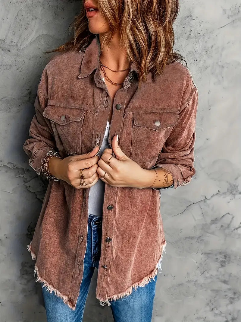 Heidi-Mode | Braune Jacke aus Baumwoll-Denim