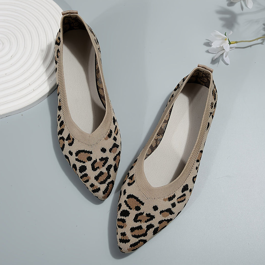 Heidi-Mode | Damen Leopard Ballerinas Punktschritt Auf Licht Ramin