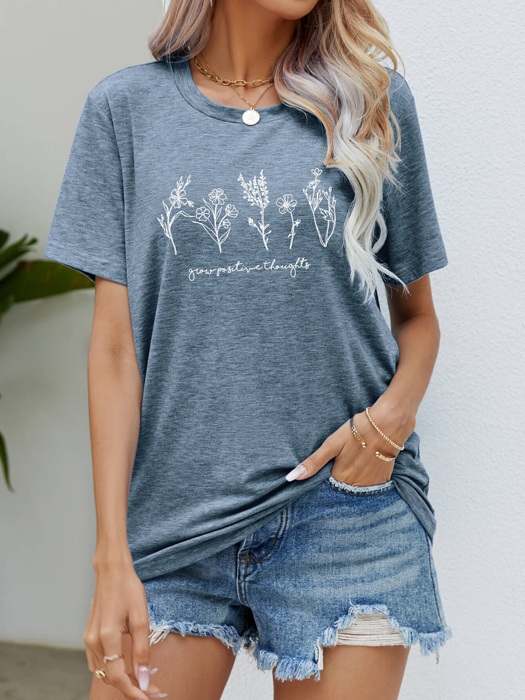 Heidi-Mode | Grafik Rundhals Kurzarmshirt