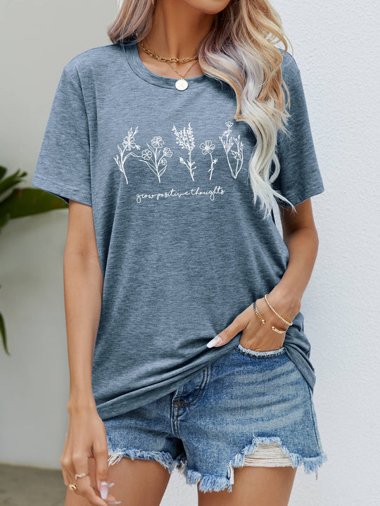 Heidi-Mode | Grafik Rundhals Kurzarmshirt