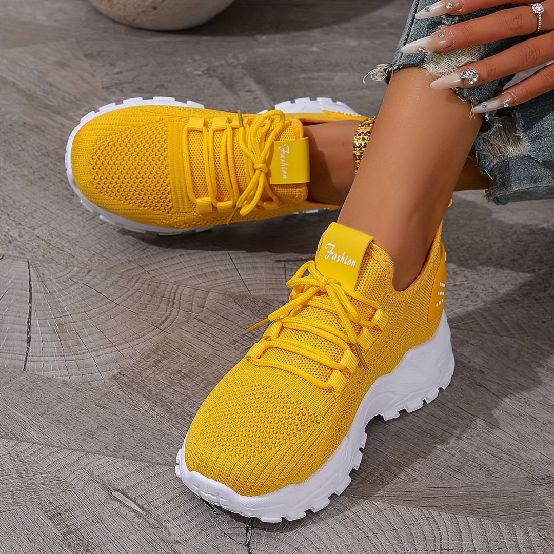 Heidi-Mode | Bequeme Atmungsaktive Knit Sneakers für Damen