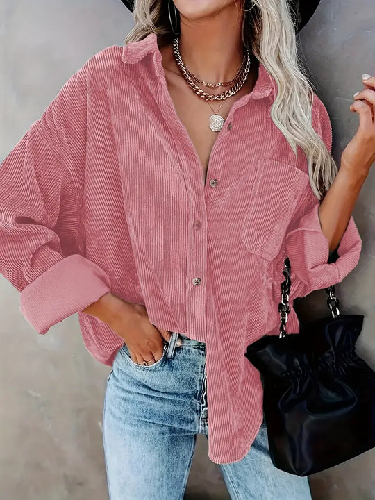 Heidi-Mode | Cordhemd Langarm Bluse für Frauen